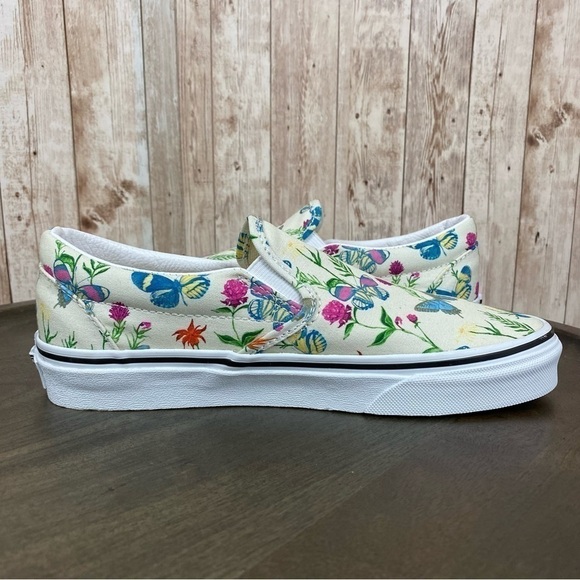 Vans Slip On Butterfly Floral Canvas Sneaker Size 7 Women - Picture 8 of 10